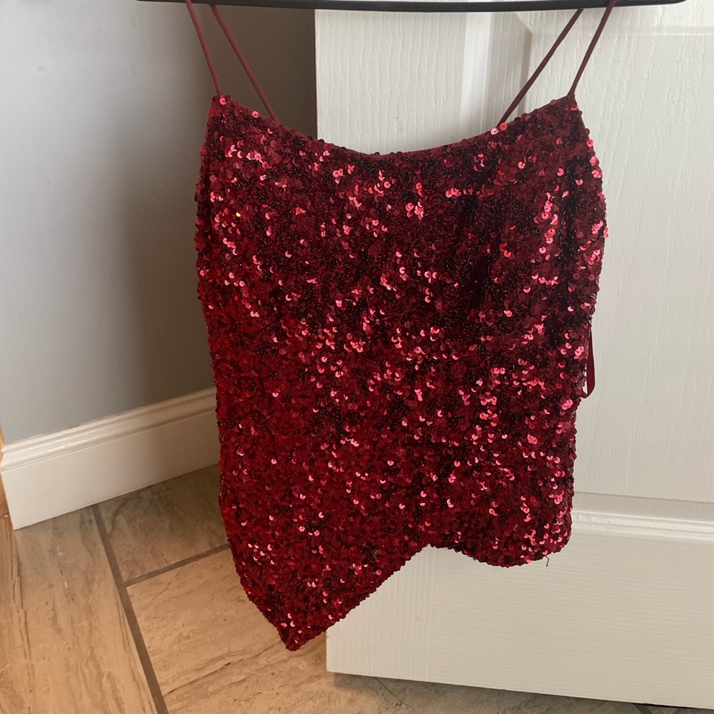 RED sequin top